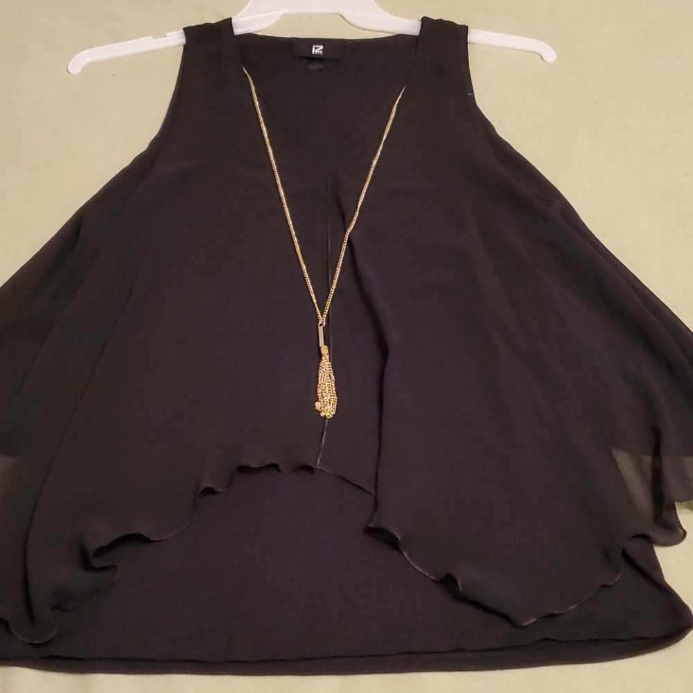 Tank Top black tank with flare sides